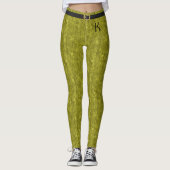 Geel Geel Stonewased Denim Jeans Initiaal aangepas Leggings (Voorkant)
