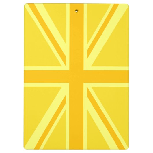 Geel Geel Union Jack Britse Vlag Achtergrond Klembord (Achterkant)