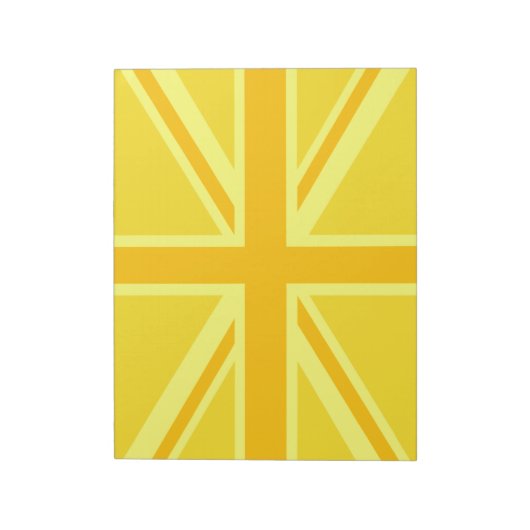 Geel Geel Union Jack Britse Vlag Achtergrond Notitieblok (Linkerzijde)