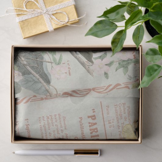 Geel gehakt vogelnestvlinder Franse ontkoppeling Tissuepapier (Geschenk)