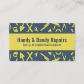 Geel geïllustreerd gereedschap Aangepast handschri Visitekaartje (Voorkant)