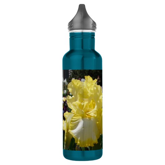 Geel gekaard Iris Irisis Flowers floral 710 ml W Waterfles (Links)