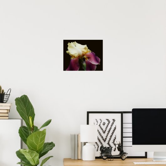 Geel gekaarde irisventilator poster (Thuiskantoor)
