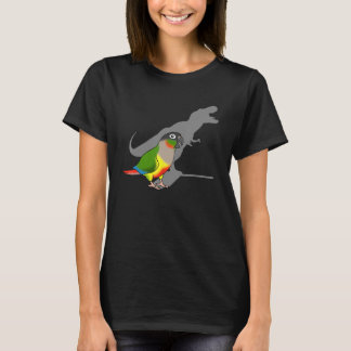Geel Gekantelde Conure T-rex Funny Dinosaur Parrot T-shirt