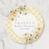 Geel Gekke Gans Baby shower Bedankjes Labels (Voorkant)