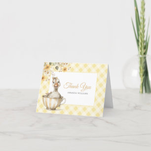 Geel Gekke Gans Baby shower Bedankt Card