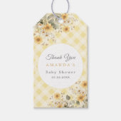 Geel Gekke Gans Baby shower Dank u Cadeaulabel (Voorkant)