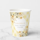 Geel Gekke Gans Baby shower Papieren Bekers (Achterkant)