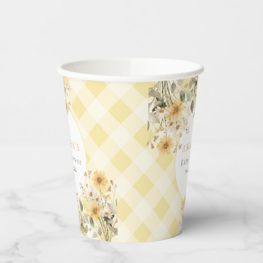 Geel Gekke Gans Baby shower Papieren Bekers (Links)