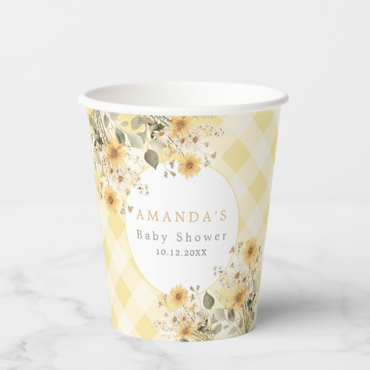 Geel Gekke Gans Baby shower Papieren Bekers (Voorkant)