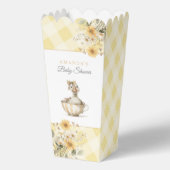 Geel Gekke Gans Baby shower Popcorn Bedankdoosjes (Achterkant)