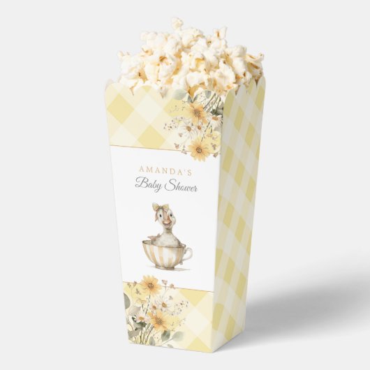 Geel Gekke Gans Baby shower Popcorn Bedankdoosjes (Popped)
