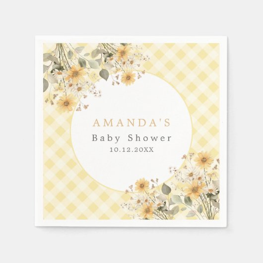 Geel Gekke Gans Baby shower Servet (Voorkant)