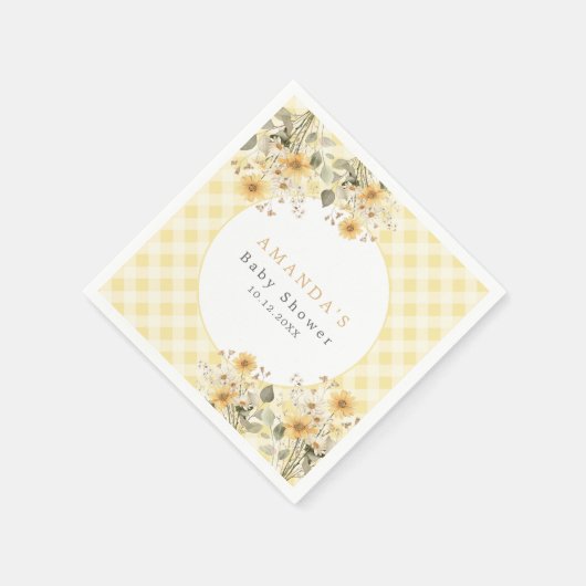 Geel Gekke Gans Baby shower Servet (Hoek)