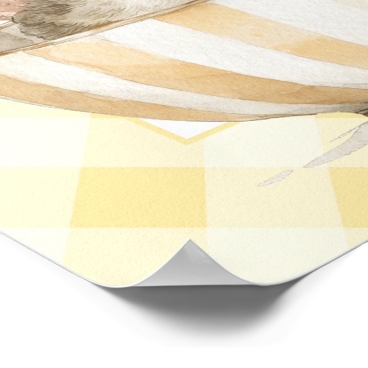 Geel Gekke Gans Baby shower Welkomstbord Poster (Hoek)