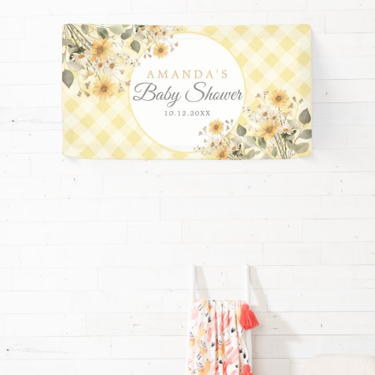 Geel Gekke Gans Welkom Baby shower Spandoek (Insitu)