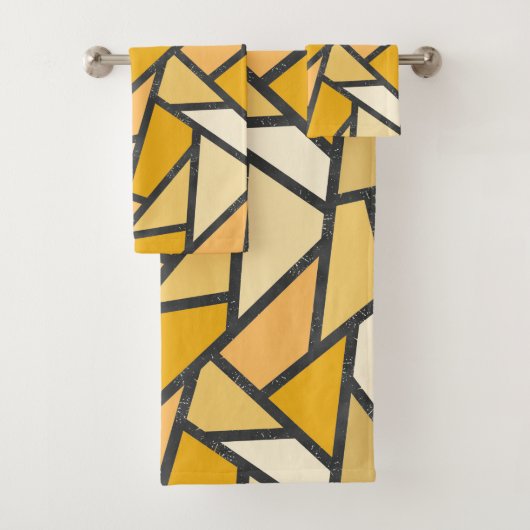 Geel gekleurd glazen patroon bad handdoek (Insitu)
