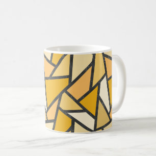 Geel gekleurd glazen patroon koffiemok