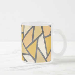 Geel gekleurd glazen patroon matglas koffiemok