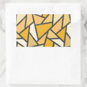 Geel gekleurd glazen patroon rechthoekige sticker (Tas)