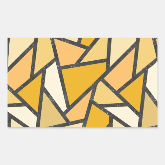 Geel gekleurd glazen patroon rechthoekige sticker (Voorkant)