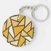 Geel gekleurd glazen patroon sleutelhanger (Achterkant)