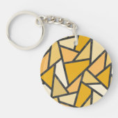 Geel gekleurd glazen patroon sleutelhanger (Voorkant)