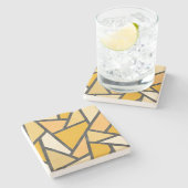 Geel gekleurd glazen patroon stenen onderzetter (Zijkant)