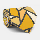 Geel gekleurd glazen patroon stropdas (Opgerold)