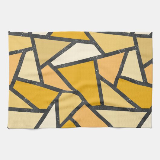 Geel gekleurd glazen patroon theedoek (Horizontaal)