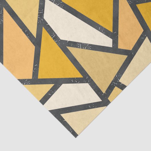 Geel gekleurd glazen patroon tissuepapier (Detail)