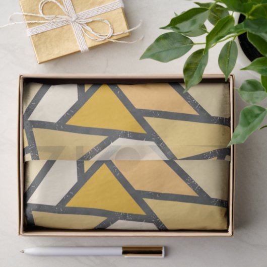 Geel gekleurd glazen patroon tissuepapier (Geschenk)