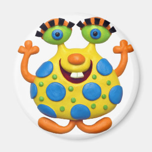 Geel gekleurd monster magneet