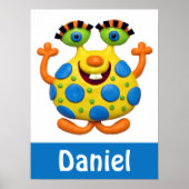 Geel gekleurd monster poster (Voorkant)