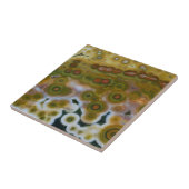 Geel gekleurd Ocean Jasper Tegeltje (Zijkant)