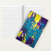 Geel gekleurd Paars geel schilderpatroon Notitieboek (Binnen)