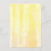 Geel gekleurde bloemen bruiloft informatie informatiekaartje (Achterkant)