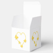 Geel gekleurde vlinder hart ontwerp bruiloft bedankdoosjes (Geopend)