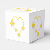 Geel gekleurde vlinder hart ontwerp bruiloft bedankdoosjes (Achterkant)