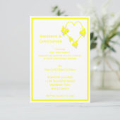 Geel Gekleurde Vlinders Hart Ontwerp Wedding Kaart (Staand voorkant)