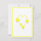 Geel Gekleurde Vlinders Hart Ontwerp Wedding Kaart (Achterkant)