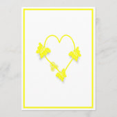Geel Gekleurde Vlinders Hart Ontwerp Wedding Programmakaart (Achterkant)