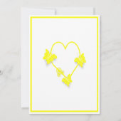 Geel Gekleurde Vlinders Hart Ontwerp Wedding Save The Date (Achterkant)