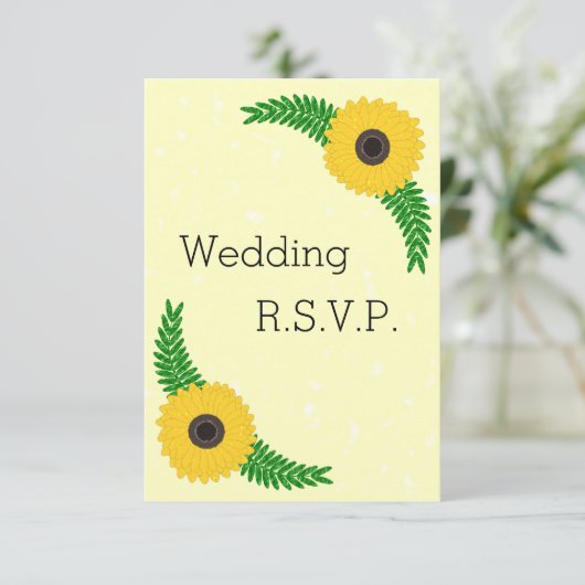 Geel gekleurde zonnebloem ontwerp bruiloft (Staand voorkant)