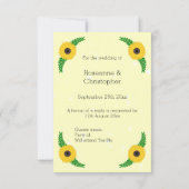 Geel gekleurde zonnebloem ontwerp bruiloft (Achterkant)