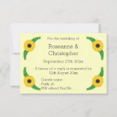 Geel gekleurde zonnebloem ontwerp bruiloft (Achterkant)