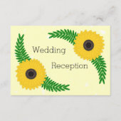 Geel gekleurde zonnebloem ontwerp bruiloft informatiekaartje (Voorkant)