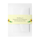 Geel gekleurde zonnebloem ontwerp bruiloft uitnodigingen wikkel (Voorkant Voorbeeld)