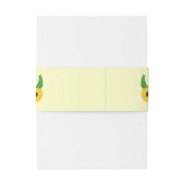 Geel gekleurde zonnebloem ontwerp bruiloft uitnodigingen wikkel (Achterkant Voorbeeld)