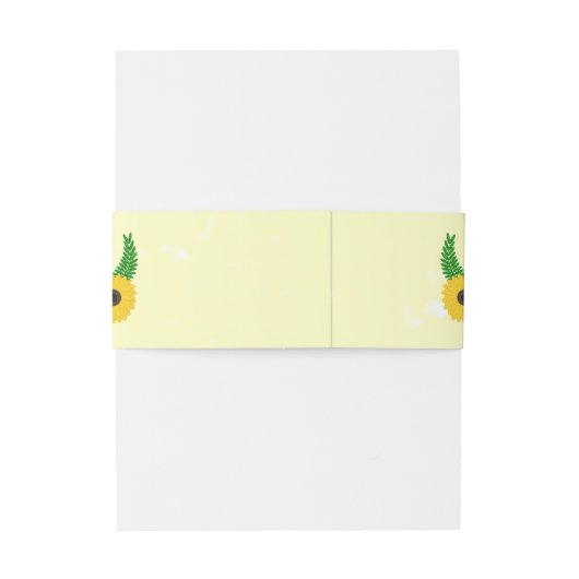 Geel gekleurde zonnebloem ontwerp bruiloft uitnodigingen wikkel (Achterkant Voorbeeld)